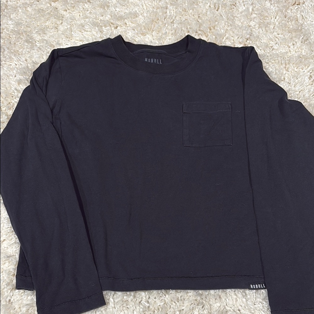 Nobull Black Long Sleeve Cropped Shirt